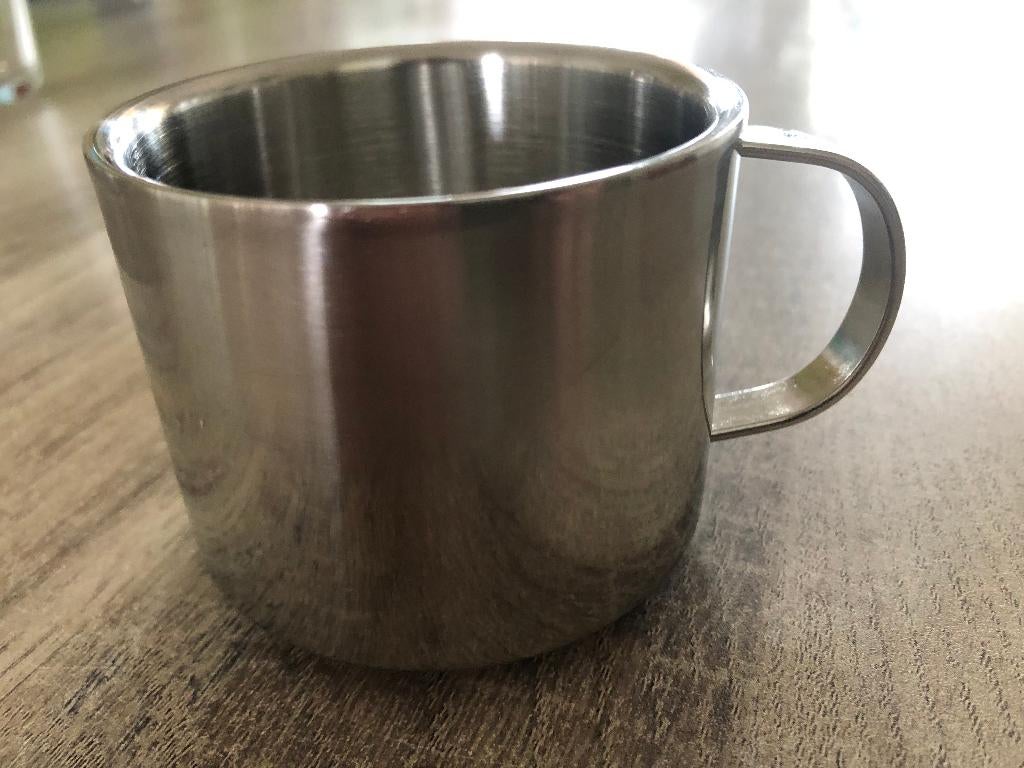 dubbelwandige rvs beker, Overige materialen, Ophalen of Verzenden, Zo goed als nieuw, Overige stijlen