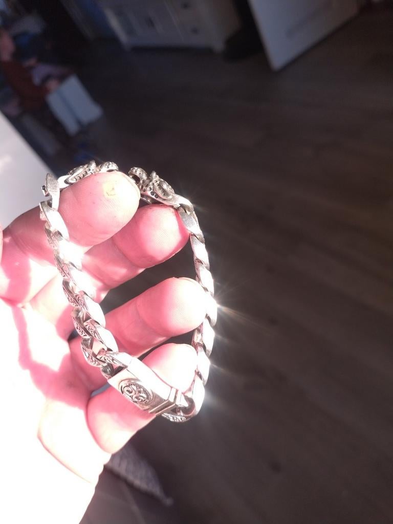 Zilver armband, dik en breed +- 50 gram, Ophalen of Verzenden, Zo goed als nieuw, Zilver, Zilver