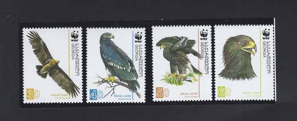 Roofvogels Georgia 2007 wwf wnf bedreigde diersoorten, Postzegels en Munten, Postzegels | Thematische zegels, Ophalen of Verzenden