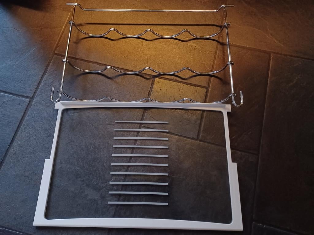 Flessenrek en 1 glazenplaat voor koelkast, Zonder vriesvak, Minder dan 85 cm, Ophalen of Verzenden, Minder dan 75 liter