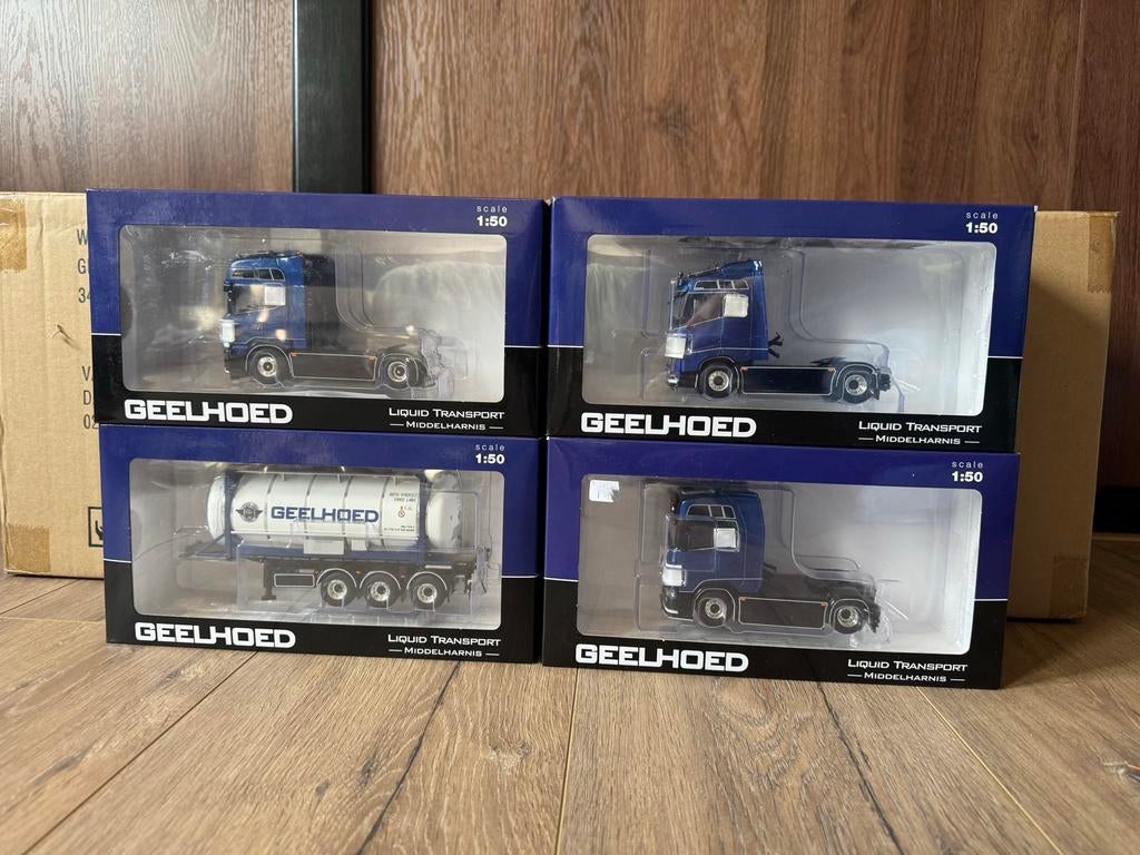 4 WSI Geelhoed transport modellen 1:50, Ophalen of Verzenden, Nieuw, Bus of Vrachtwagen