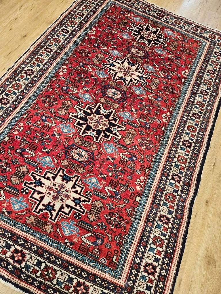 Vintage handgeknoopt perzisch tapijt ardebil 220x135, 100 tot 150 cm, Perzisch, 200 cm of meer, Ophalen of Verzenden