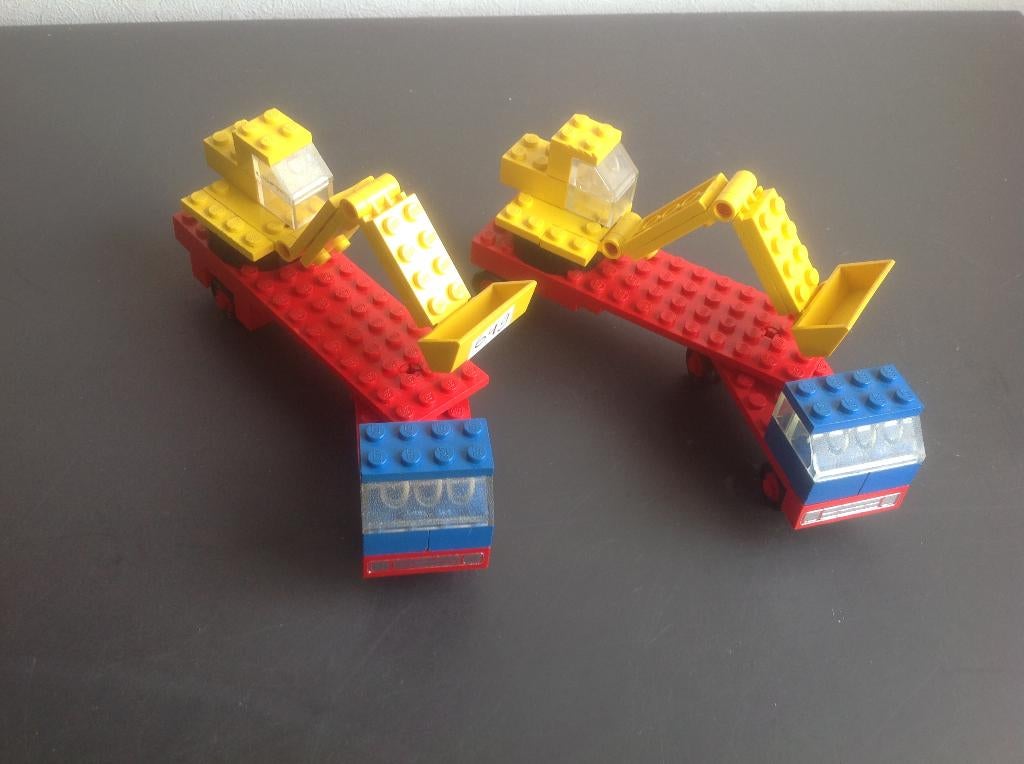 Lego, set 649, Low loader with Excavator set , 1 x, Ophalen of Verzenden, Zo goed als nieuw, Complete set, Lego