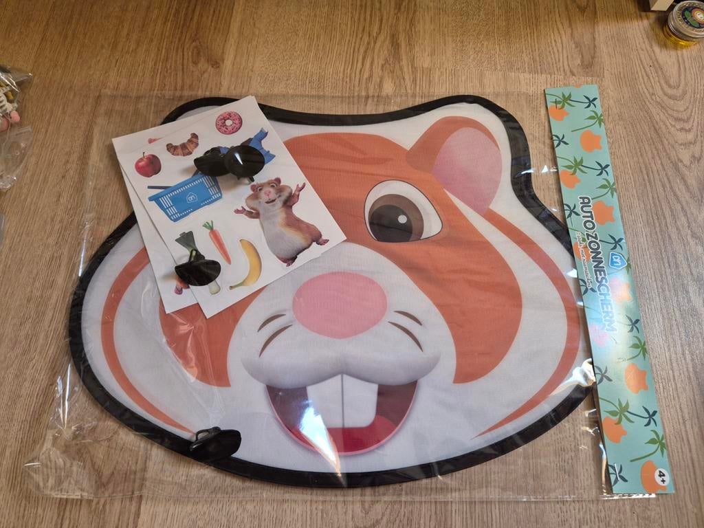 AH hamster auto zonnescherm met raam stickers, Ophalen of Verzenden