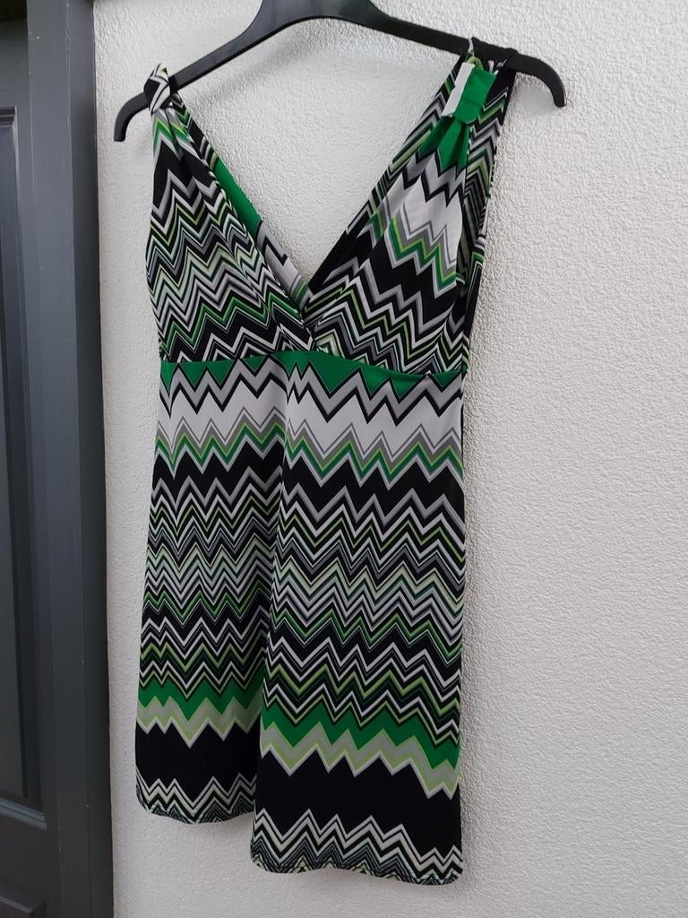 Zomerse jurk maat 40 met zigzag print, Ophalen of Verzenden