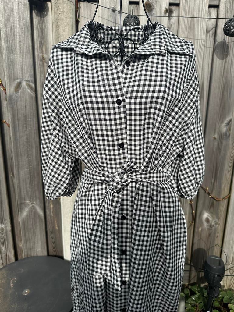 Geruite jurk maat XXL, Kleding | Dames, Jurken, Gedragen, Maat 46/48 (XL) of groter, Zwart, Knielengte, Ophalen of Verzenden