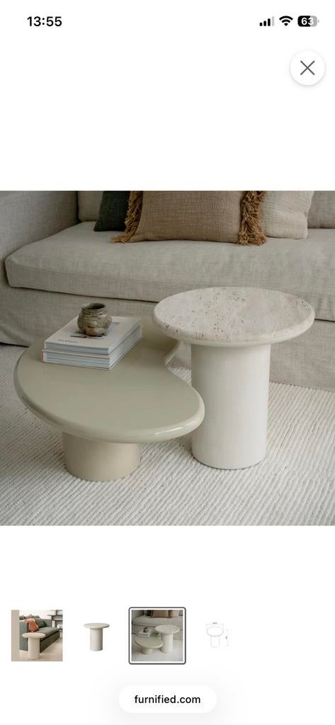 Nieuw Travertin tafeltje van Furnified, Ophalen, Overige materialen, Minder dan 50 cm, 50 tot 75 cm