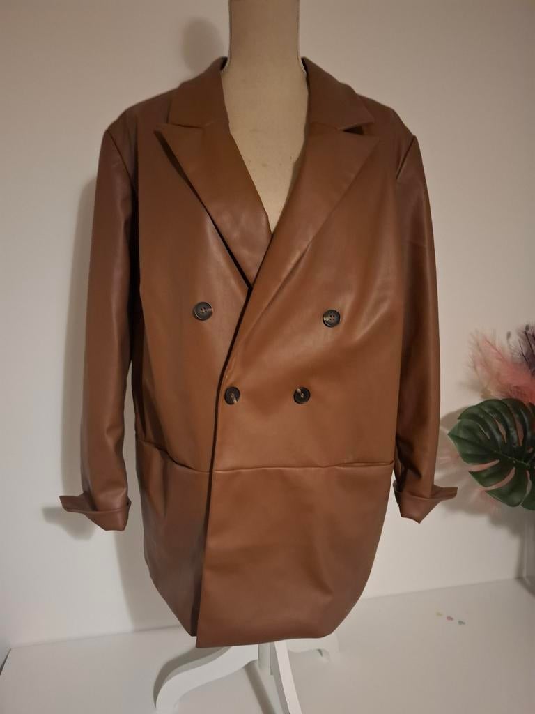 bruin jasje in leerlook, maat 52, Kleding | Dames, Bonprix, Bruin, Maat 46/48 (XL) of groter, Ophalen of Verzenden