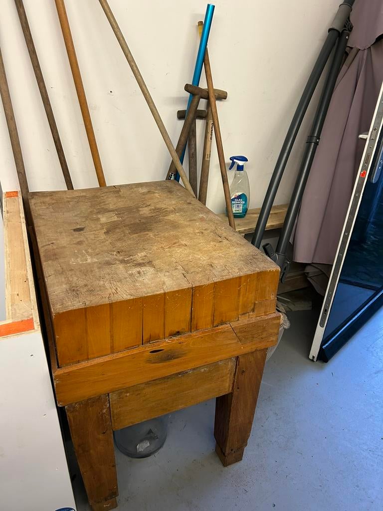 Origineel slagers hakblok. Massief hout, Ophalen of Verzenden, Gebruikt