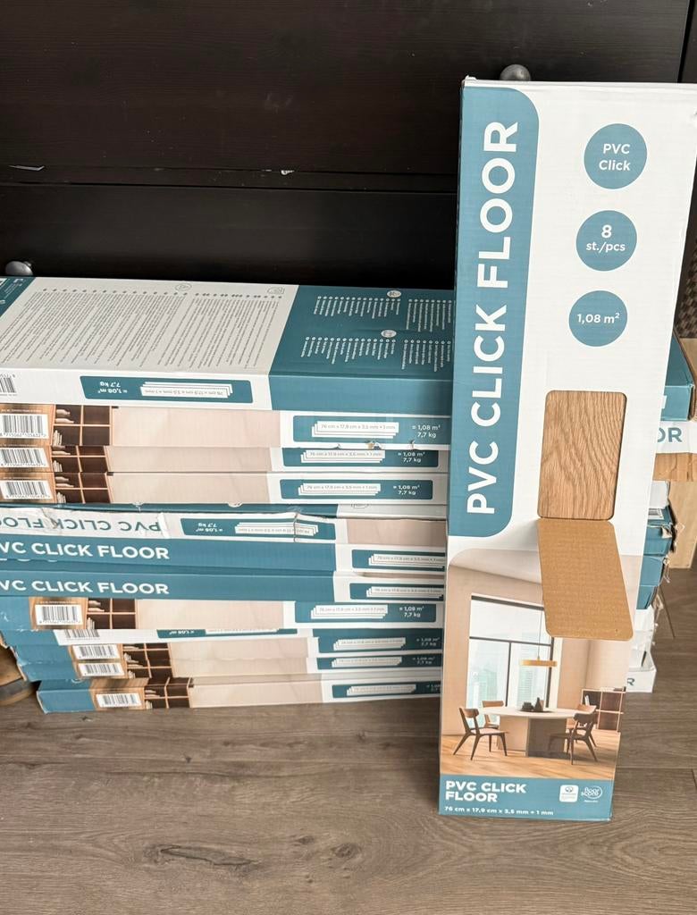 13 pakken Nieuwe PVC Click Floor, Ophalen, Nieuw, 10 tot 25 m², Overige typen