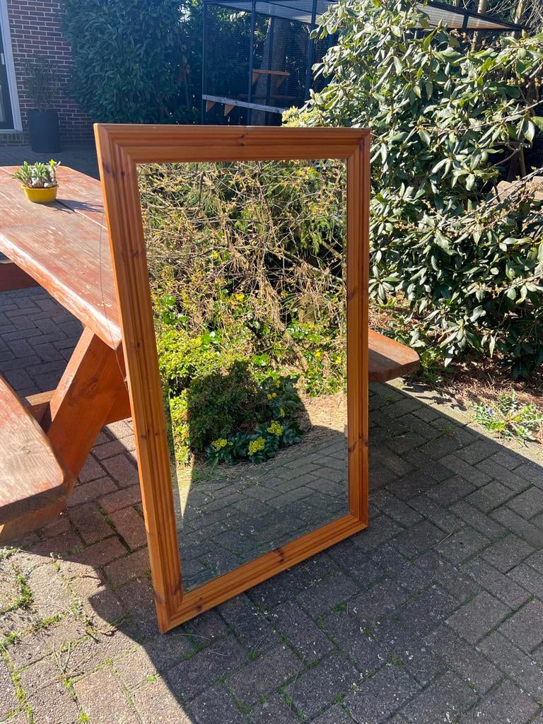 Houten spiegel 130 x 80 cm, Ophalen, Gebruikt, 100 tot 150 cm, 75 tot 100 cm