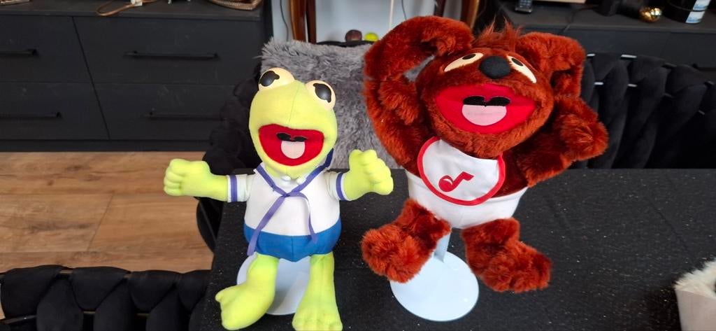 Muppet handpoppen: Kermit de Kikker en Fozzie Beer, Ophalen of Verzenden, Zo goed als nieuw, Beer