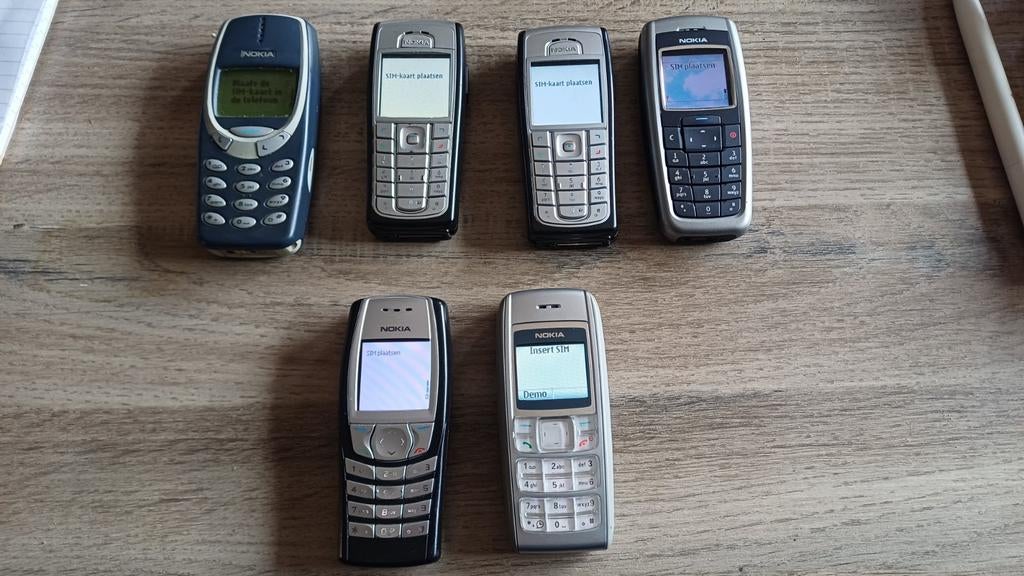 6 werkende oude nokia's zie omschrijving voor types, Telecommunicatie, Mobiele telefoons | Nokia, Gebruikt, Fysiek toetsenbord