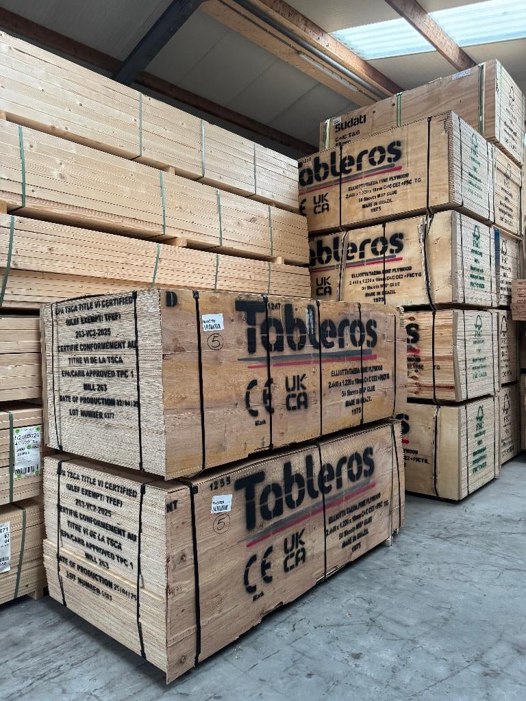 Pak Underlayment C+/C 18mm TG2 122x244 CE2+ 50 p.p. €1295,-, Ophalen, Nieuw, Multiplex, Minder dan 20 mm