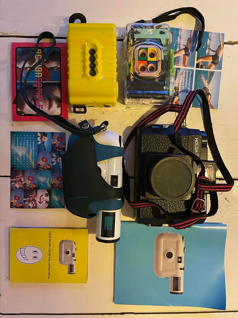 Lomography camera's - Holga, ActionSampler, Fisheye, Ophalen of Verzenden, Gebruikt, Compact, Overige Merken