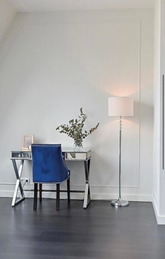 Velvet blauwe stoel westwing, Huis en Inrichting, Stoelen, Ophalen, Zo goed als nieuw, Blauw, Eén