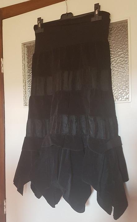 Prachtige luxe strokenrok in zwart 36/38, even kijken., Verzenden, Zwart, Zo goed als nieuw, Maat 36 (S)