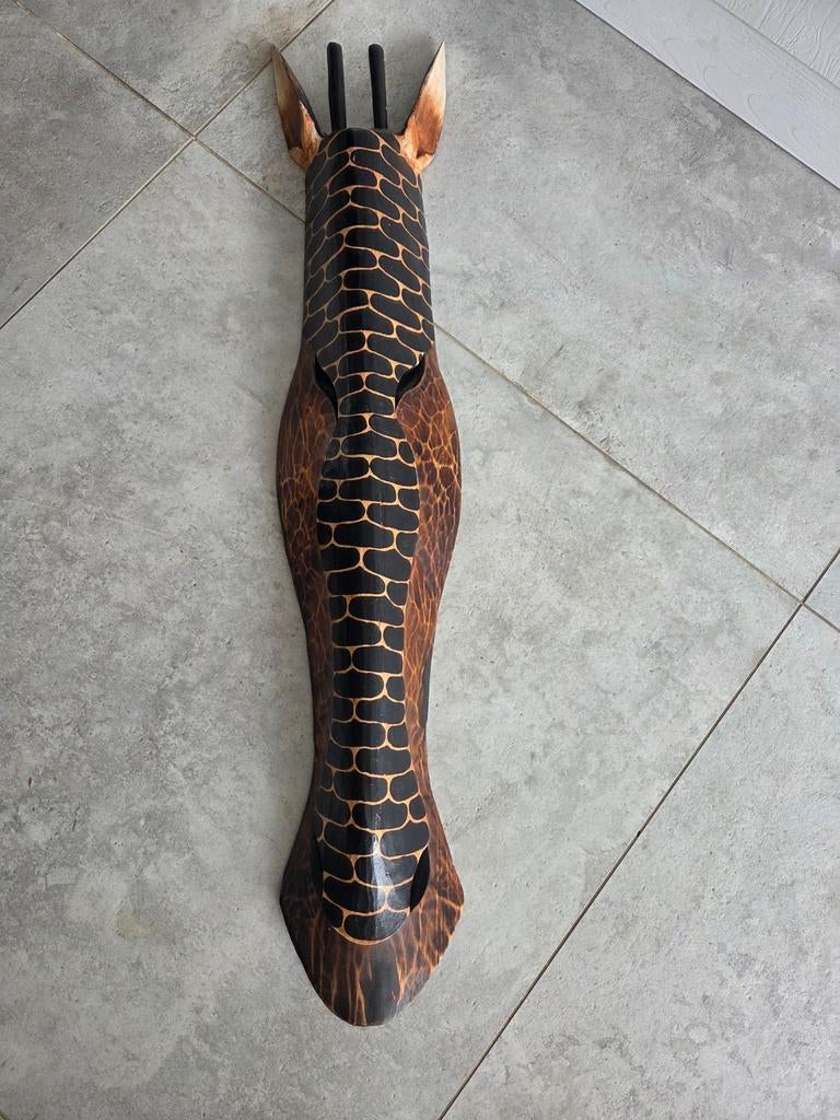 Houten Giraffe Wanddecoratie - Afrikaanse Stijl, Antiek en Kunst, Ophalen