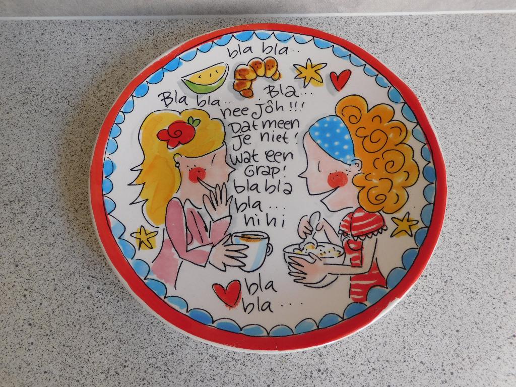 Bord 21,5 cm. Even bijkletsen Bla Bla Blond Amsterdam, Blond Amsterdam, Ophalen of Verzenden, Zo goed als nieuw, Bord(en)