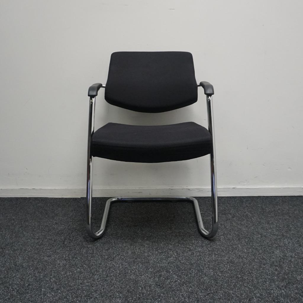 16x Vergaderstoelen | Zwart | Chroom | Stapelbaar, Gebruikt, -, Zwart, -