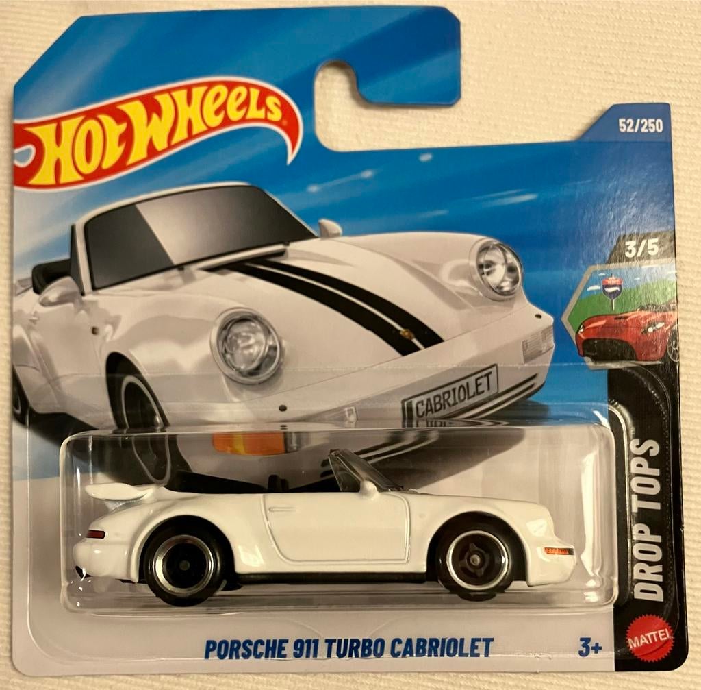 Hot Wheels Porsche 911 Turbo Cabriolet Hotwheels wit, Ophalen of Verzenden, Nieuw, Auto