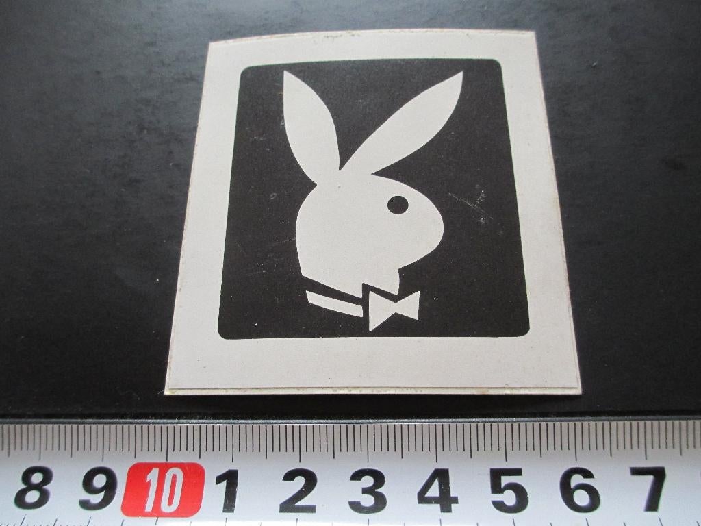 sticker playboy play boy bunny wit op zwart, Ophalen, Zo goed als nieuw