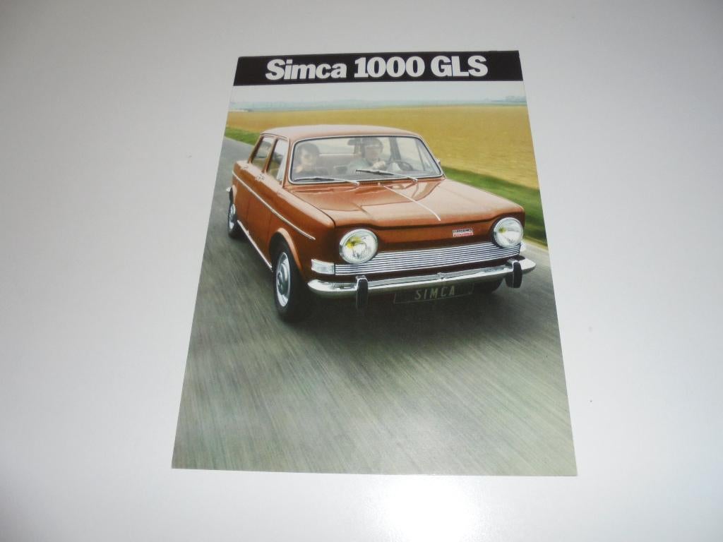 brochure Simca 1000 GLS  1973, Boeken, Ophalen of Verzenden, Zo goed als nieuw, Overige merken