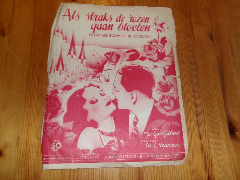 Als straks de rozen gaan bloeien - J. G. Gilbert, Muziek en Instrumenten, Bladmuziek, Gebruikt, Gitaar, Ophalen of Verzenden, Artiest of Componist