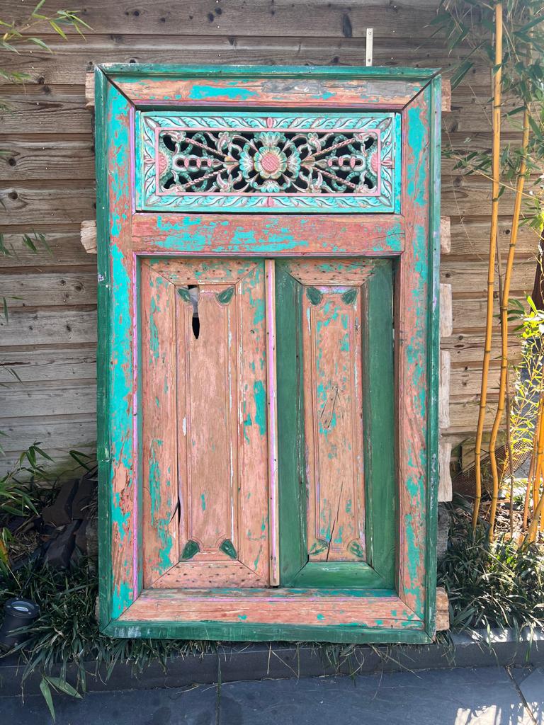 Houtsnijwerk raam kozijn uit Bali Indonesië deur poort, Ophalen of Verzenden, Schipluidenlaan 20 5035KJ Tilburg, Verburgt vintage