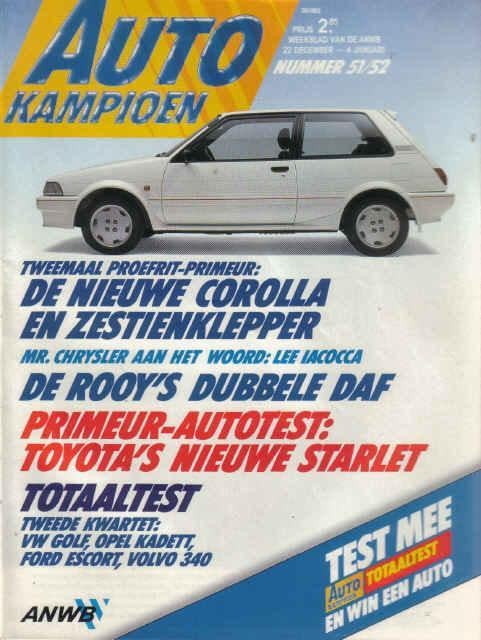 Autokampioen 51/52 1984 : Toyota Corolla / Starlet - Lancia, Ophalen of Verzenden, Gelezen, Algemeen