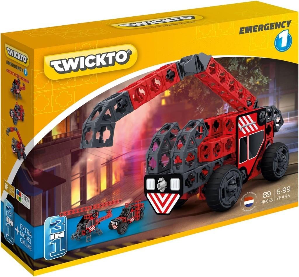 Twickto constructiespeelgoed set 1 Brandweerauto-helikopter, Ophalen of Verzenden, Nieuw, Overige merken