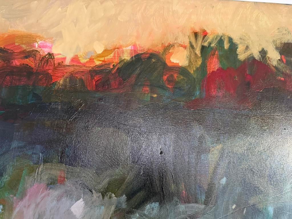 Groot schilderij Donkersloot. 120-200 cm., Antiek en Kunst, Kunst | Schilderijen | Abstract, Ophalen