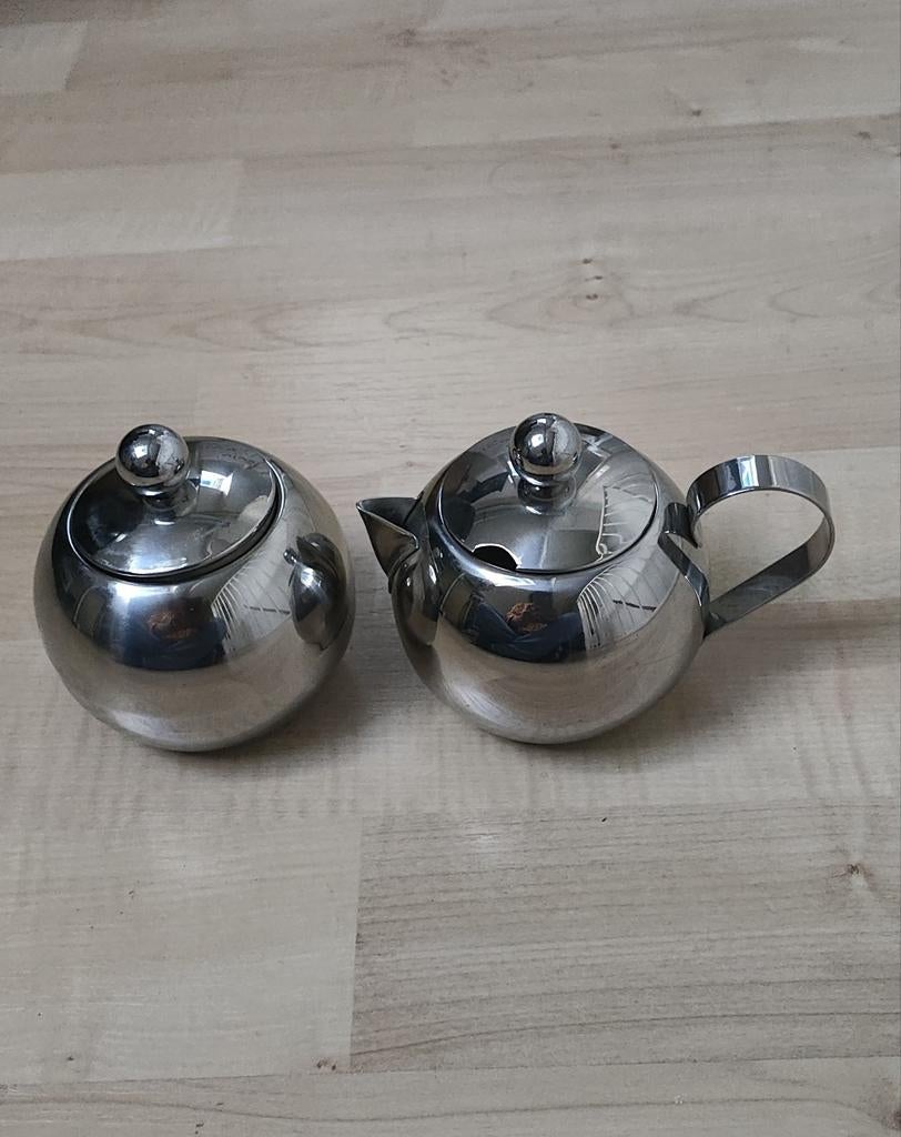 Nieuwe RVS potjes voor suiker en melk, Ophalen of Verzenden, Nieuw