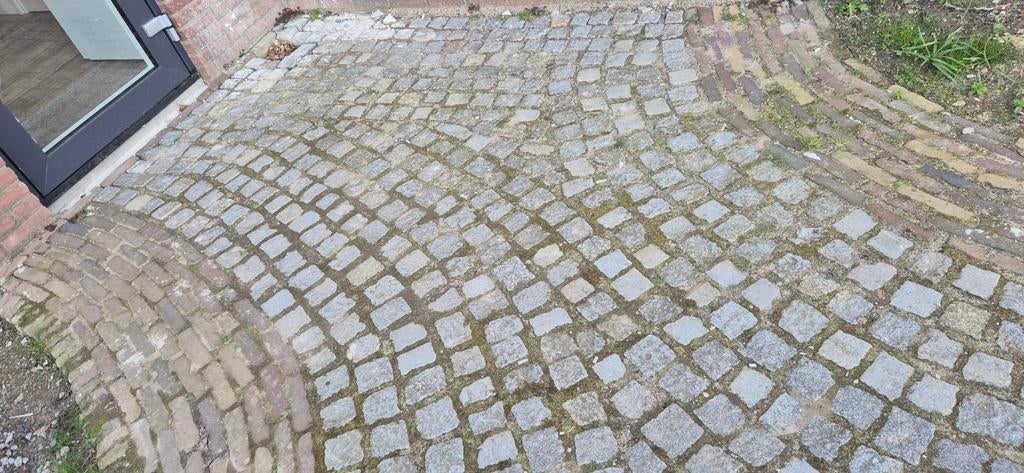 Oude waaltjes en koppelstones, ca. 50m2 - zelf uithalen, Tuin en Terras, Gebruikt, Klinkers, Ophalen of Verzenden, Natuursteen