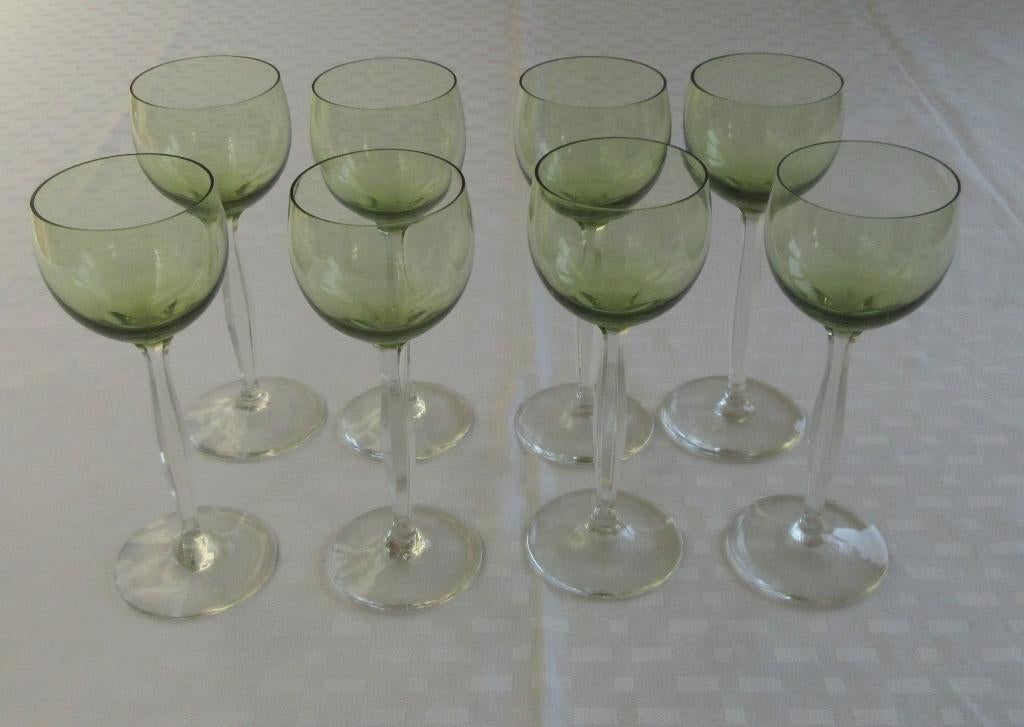 8 Wijnglazen Peter Behrens? Jugendstil, Antiek en Kunst, Antiek | Glas en Kristal, Ophalen of Verzenden
