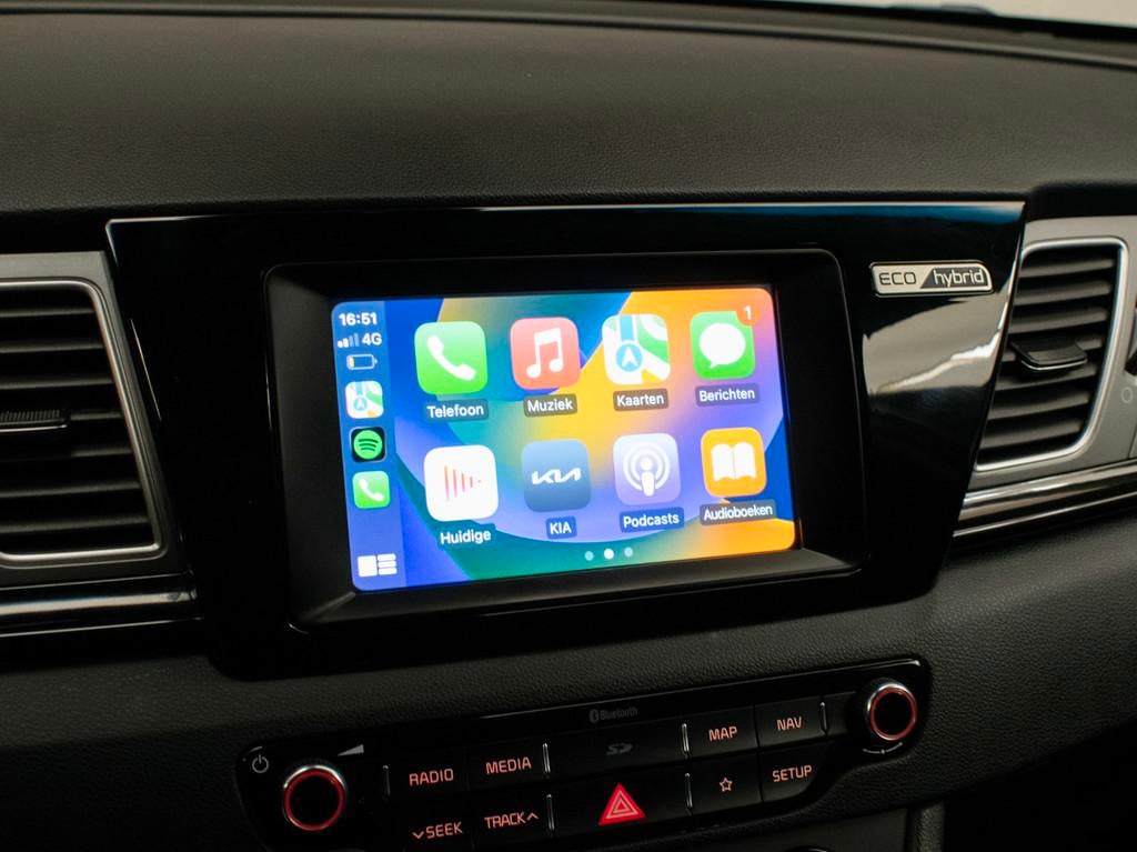 Kia Niro 1.6 GDi Hybrid DynamicLine Sport (APPLE CARPLAY,NAV, Auto's, Gebruikt, Euro 6, Leder en Stof, Zwart