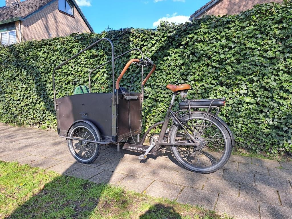 Troy  elektrische bakfiets, Gebruikt, Huif, 2 kinderen, Ophalen