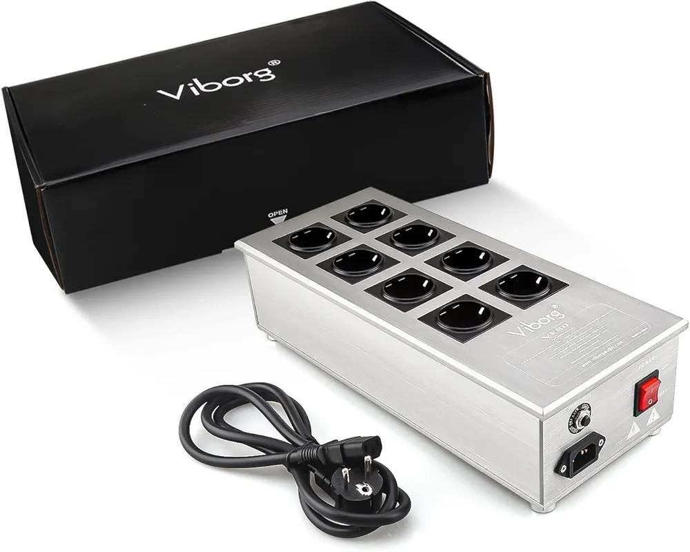 VIBORG HIGH-END NETFILTER 8-SOCKETS NIEUWSTAAT / FULL BOXED, Ophalen of Verzenden, Zo goed als nieuw, Overige kabels