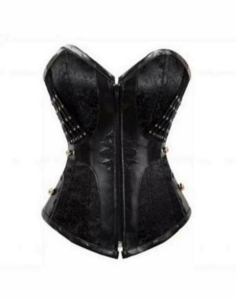 Prachtige corset met leren details, tm 2XL, Verzenden, Body of Korset