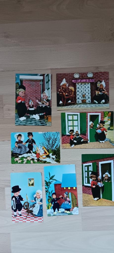 7 oude ansichtkaarten klederdracht, Ophalen of Verzenden, 1940 tot 1960, Klederdracht