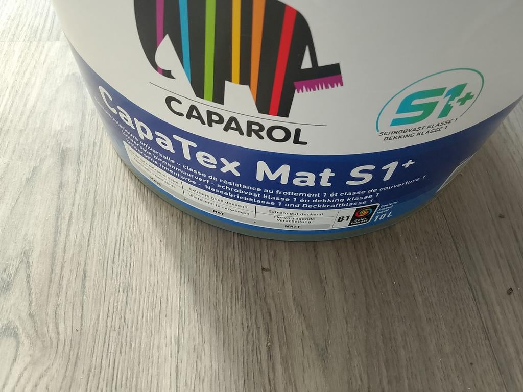 Caparol CapaTex Mat S1+ Latex Muurverf - 10 Liter, Ophalen, Wit, Nieuw, Verf