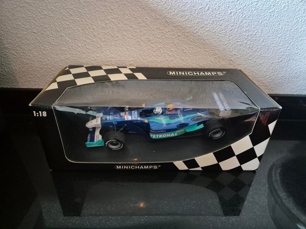 Minichamps 1:18 Kimi Räikkönen Sauber C20 F1 2001, Ophalen of Verzenden, Zo goed als nieuw, MiniChamps