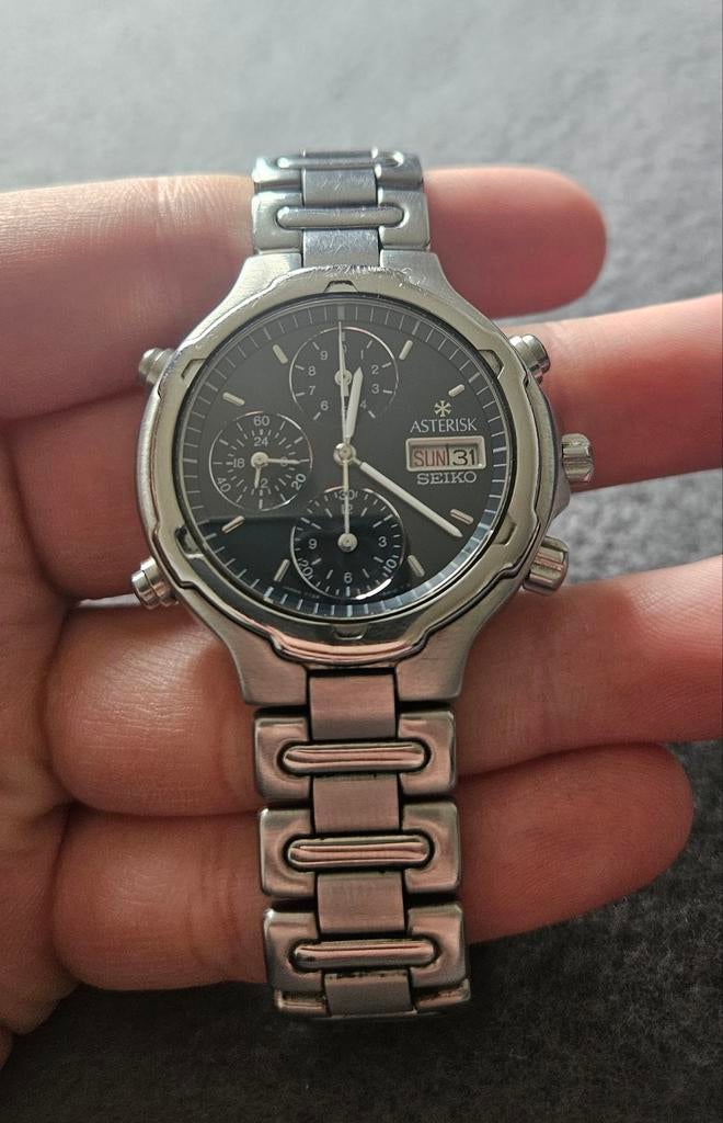 Seiko Asterisk Chronograaf Horloge – Staal, Gebruikt, Staal, Polshorloge, Ophalen of Verzenden