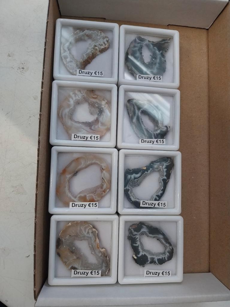 Lot met druzy schijfjes outlet goudsmeden, Ophalen of Verzenden, Mineraal