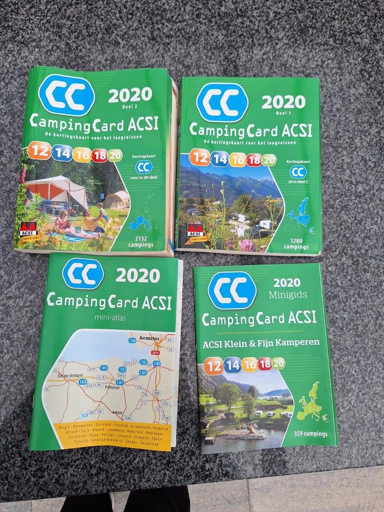 CampingCard ACSI 2020 Gidsen & Mini-atlas (4 stuks), Overige merken, Europa, Ophalen of Verzenden, Zo goed als nieuw