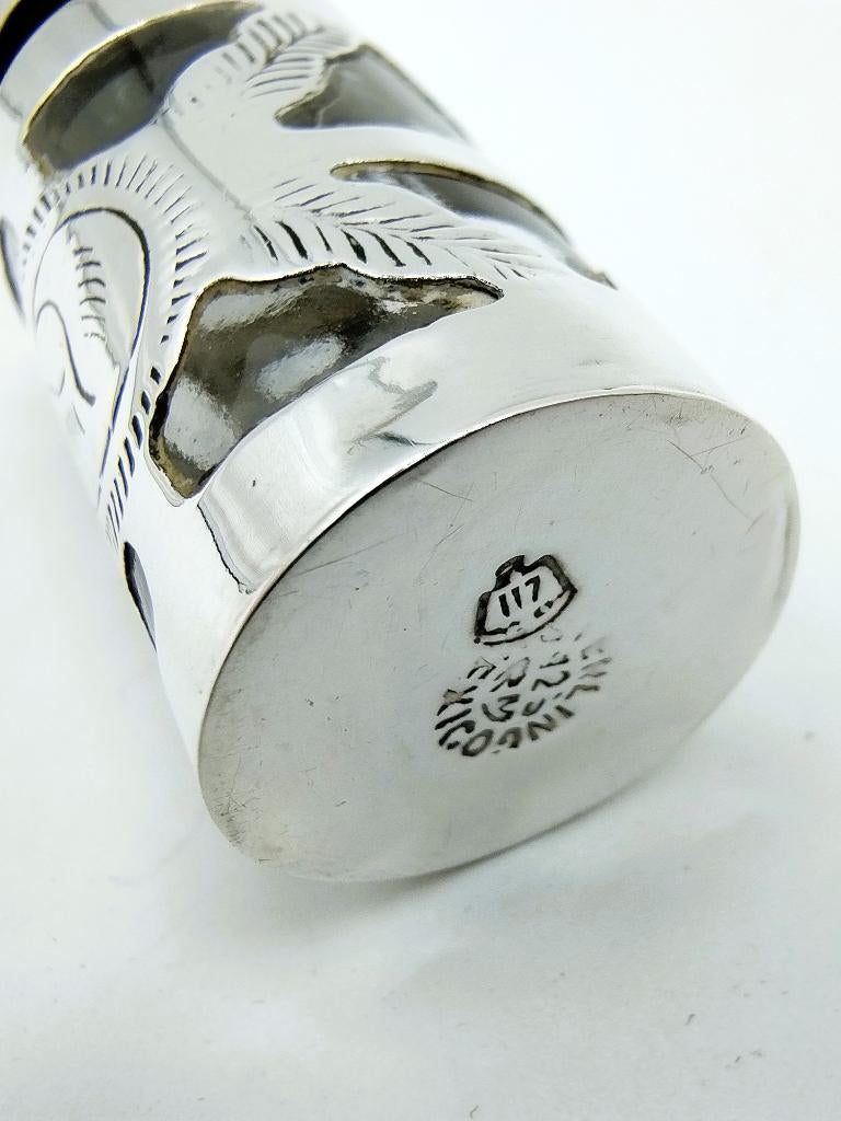 Zilveren miniatuurflesje, Mexico, 20e eeuws, Antiek en Kunst, Verzenden, Zilver