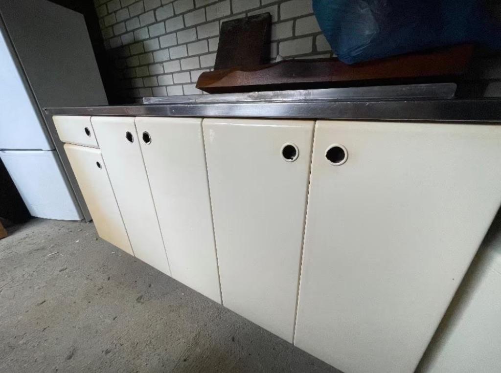 Retro keukenblok gebroken wit, Ophalen, Gebruikt, 150 tot 200 cm, Minder dan 100 cm