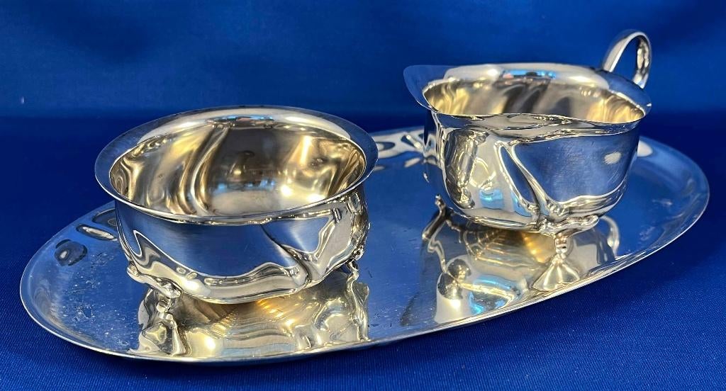 3-delig verzilverd roomstel van WMF, Antiek en Kunst, Antiek | Goud en Zilver, Ophalen of Verzenden