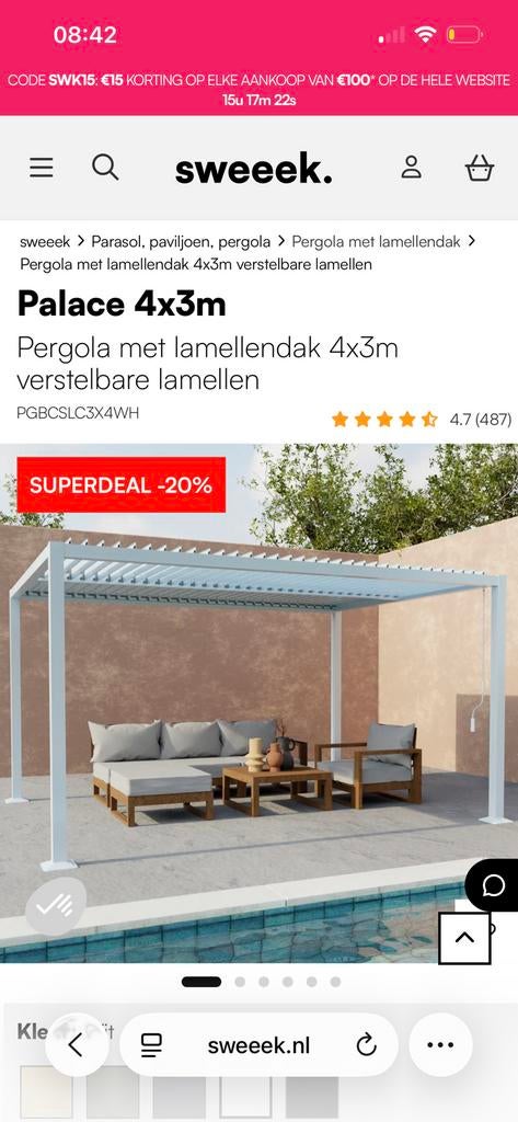 Pergola/overkapping, nog nieuw in de doos!, Tuin en Terras, Overige Tuin en Terras, Ophalen, Nieuw