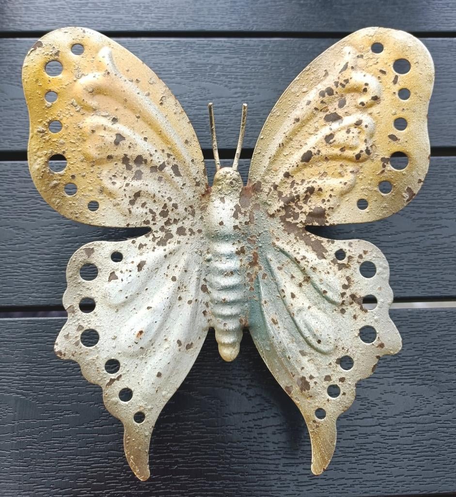 Metalen vlinder decoratie, Ophalen of Verzenden, Zo goed als nieuw
